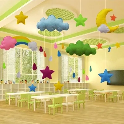 Nonwoven Fabric Stereo Cloud Sun Rainbow Star Pendant Home CHILDREN'S Room School Creative GIRL'S Heart Bracelet Charm