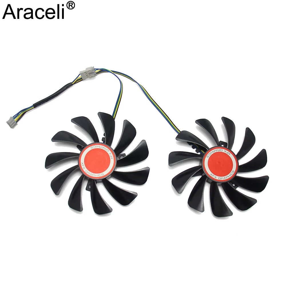 2 шт./set95MM FDC10U12S9 C CF1010U12S CF9010H12S XFX RX580 охлаждающий вентилятор GPU для его RX 590 580 570