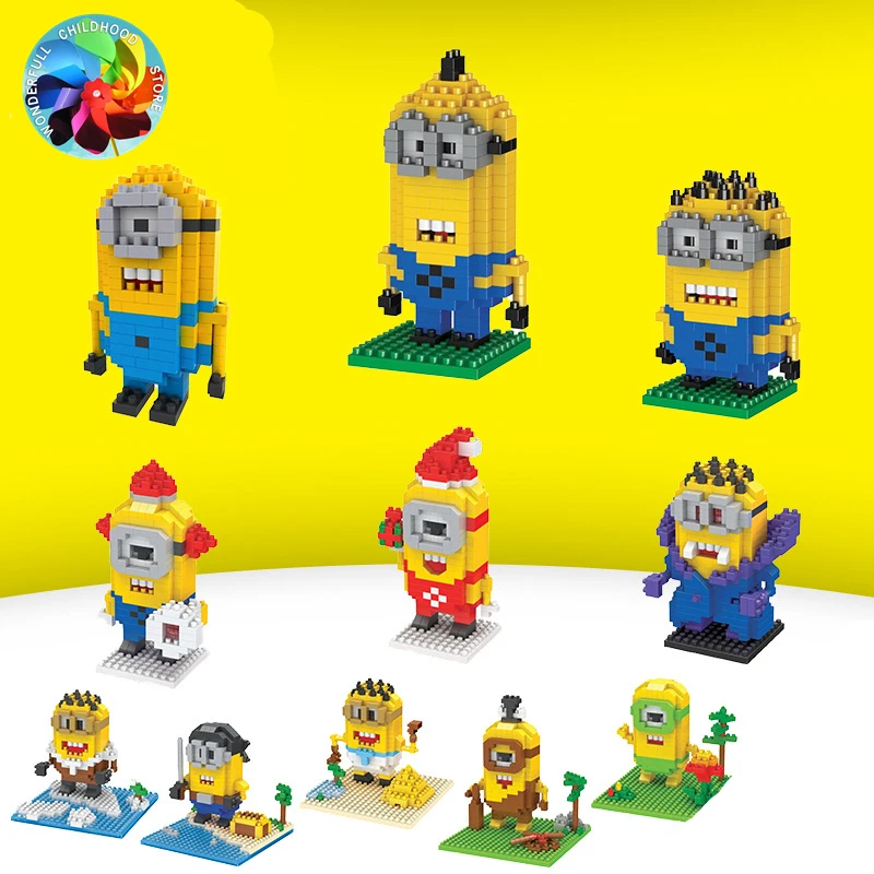 

Cartoon Minion Mini Building Block Micro Brick toys for children boy friends gift