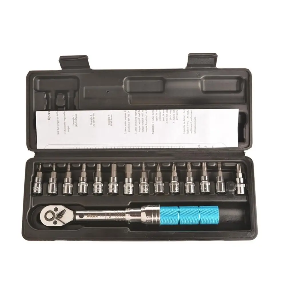 1/4inch Steel Click Adjustable Torque Wrench Tools kit set Bicycle Bike Repairing Spanner Hand Tool set
