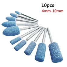 Tête de roue de polissage, 10 pièces, tête de roue, pierre montée Abrasive pour outils électriques rotatifs Dremel, accessoires de meule électrique Dremel