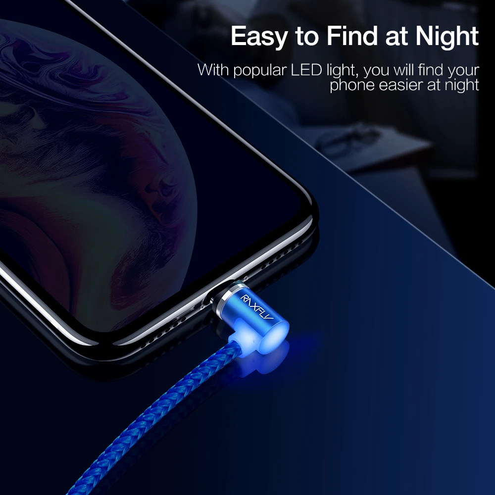 Магнитный кабель l-типа Micro usb type C, зарядное устройство для мобильных телефонов, быстрая зарядка для iPhone XS Max, samsung, Магнитный провод, кабель