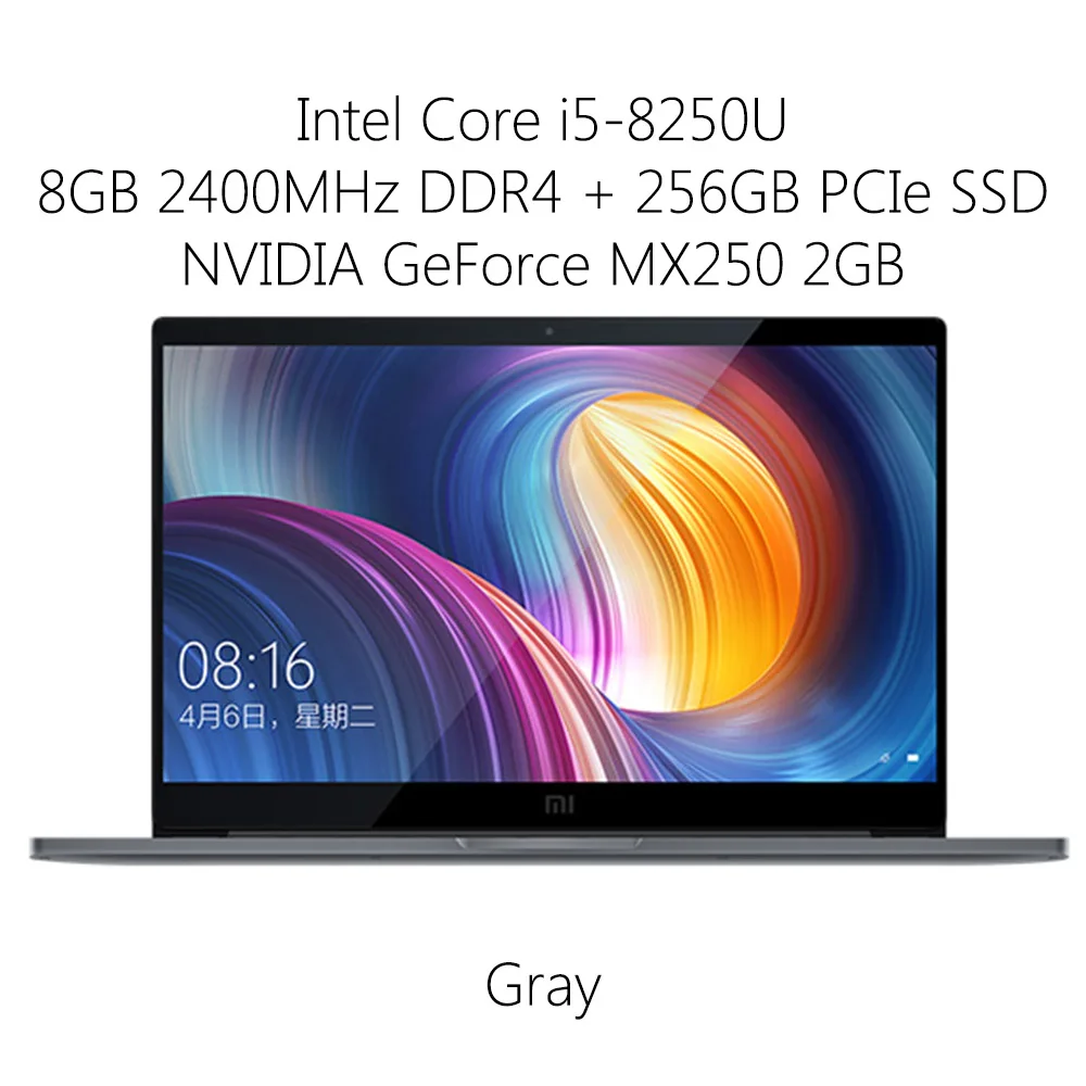 i5 8GB 256GB MX250 Ноутбук Xiaomi Pro 15,6 дюймов Windows 10 Intel Core i5-8250U/i7-8550U 8 Гб ram 256 ГБ/512 ГБ SSD компьютер ПК - Цвет: i5 8GB 256GB MX250