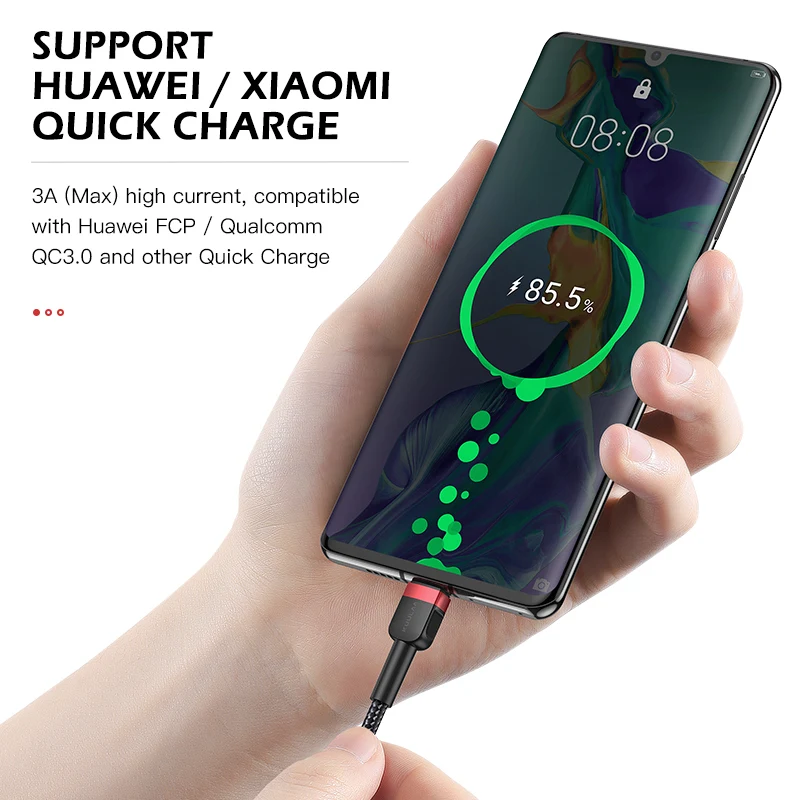 Кабель KUULAA type c для Xiaomi redmi note 9 8 7 usb кабель быстрой зарядки быстрое зарядное