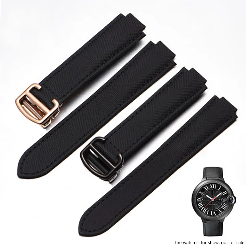 

Watch Strap for Car-tier Blue Balloon Nylon Canvas Belt Black Knight Watchband Convex Interface Men's Accessories Bracelet 20.12