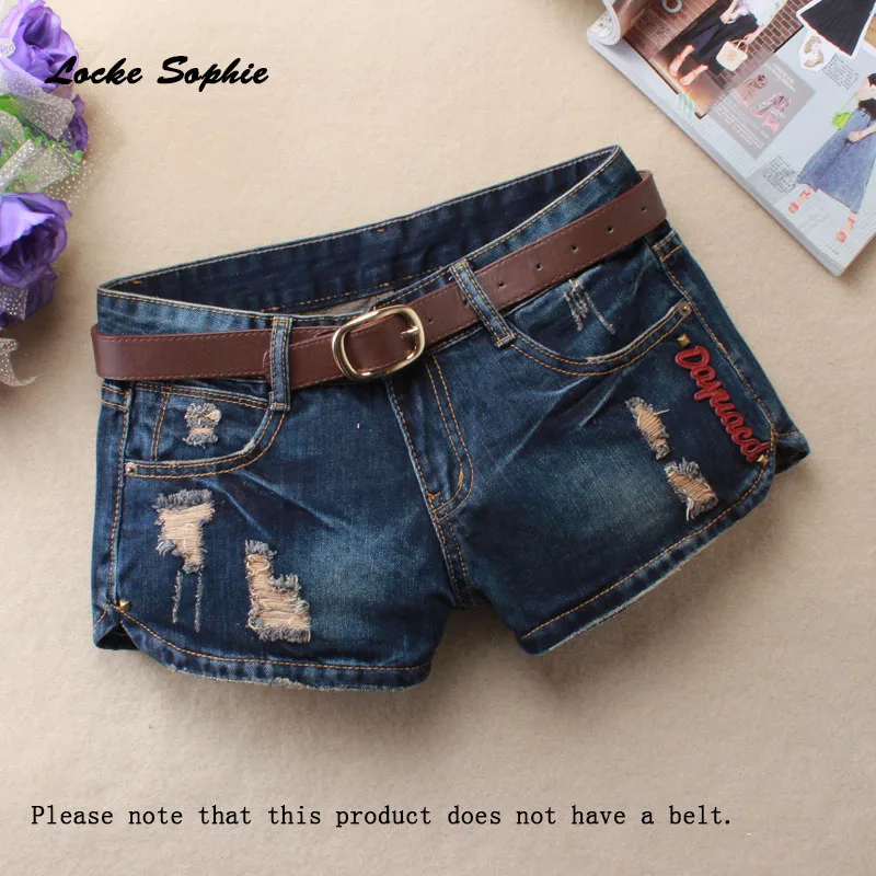 

Women's Sexy super denim shorts 2020 Summer denim cotton Letter Splicing broken hole shorts Ladies Skinny Sexy club short jeans