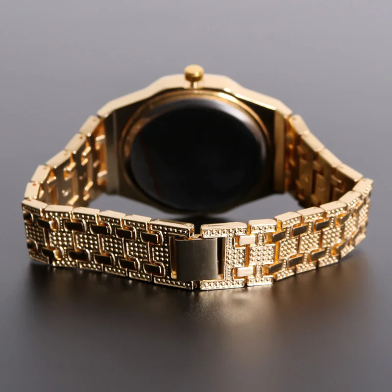 Orologi da polso di marca Hip Hop in oro al quarzo con diamanti da 16 mm con orologio in acciaio inossidabile Micropave CZ Relogio_voghion.com