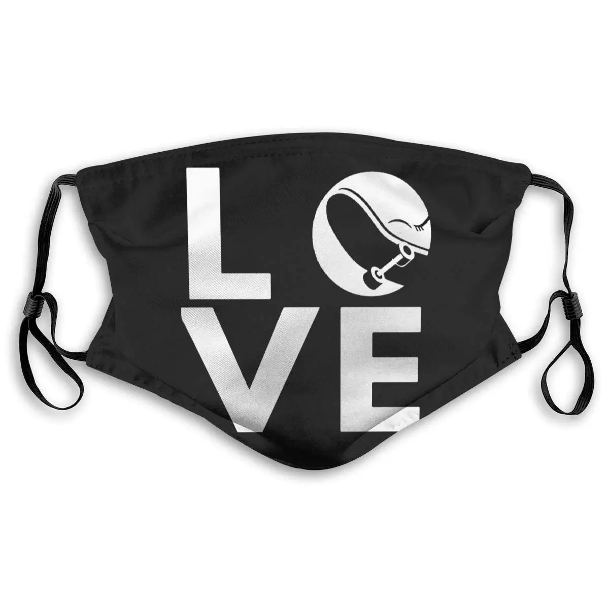 

Skateboard Love Unisex Anti-Pollution Mask Dust Mask with Filter Mask Black