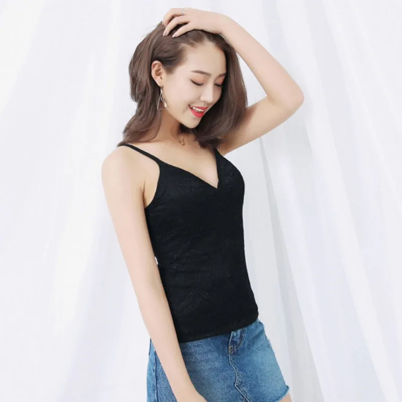 1pcs Women Corset Dropshipping Built Camisole Adjustable In Tank Strap Solid Modal Top Pink Padded Cami