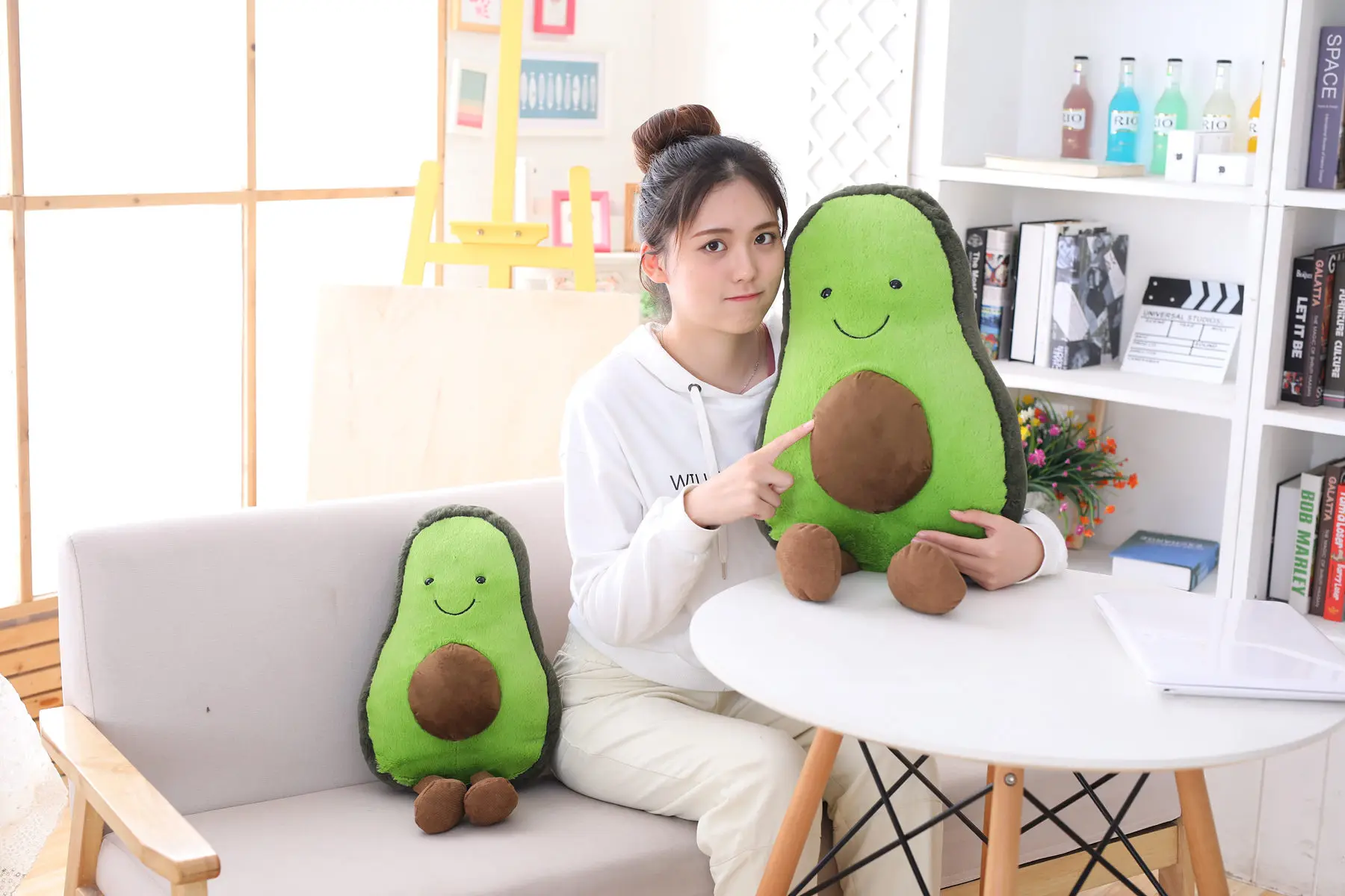 1 шт. Kawaii плюшевая авокадо плюшевая подушка зеленая супер мягкая плюшевая улыбка авокадо Nap Подушка Рождественский подарок детские игрушки