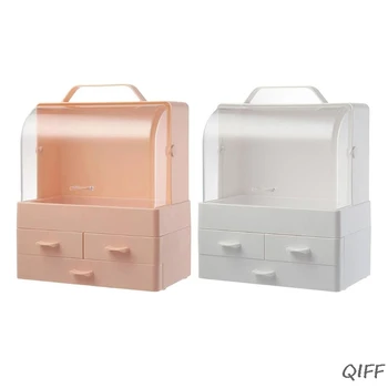 

Waterproof Makeup Organizer Dustproof Handheld Cosmetic Storage Box Case Holder