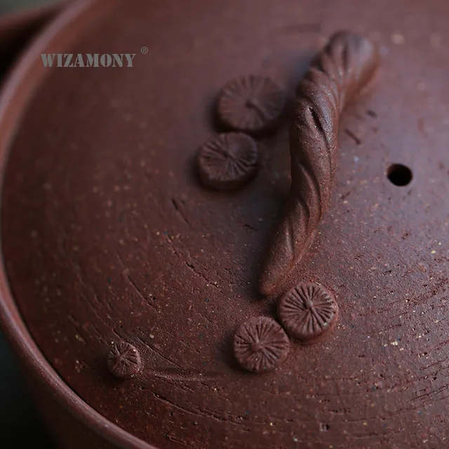 Wizamony Yixing Lila Homok Sörfőzde Teáskanna Eredeti, Mindenképpen Markolat Pot Könnyű Edény Kung Fu Tea Szertartás Retro Egyszerű Takaró Tál - Image 4