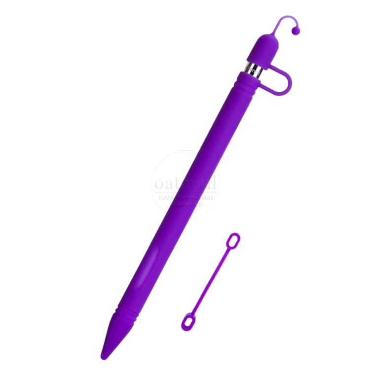 New Purple Мягкий силиконовый чехол для Apple Pencil, чехол для iPad, чехол для планшета, стилус, 360, полный защитный чехол - Цвета: New Purple