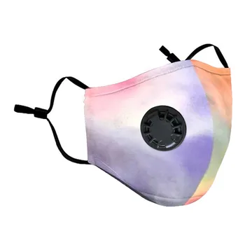 

Mask Unisex PM2.5 Tie-dye Print Cotton Dustproof Activated Carbon Filter Earloop Valves Mouth Masks washable reusable face mask