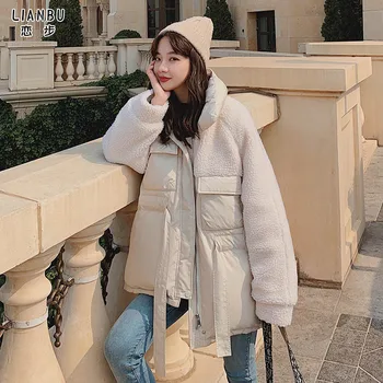 

wool cotton dress women's middle long winter 2020 new Korean loose cotton coat coat trend thickening