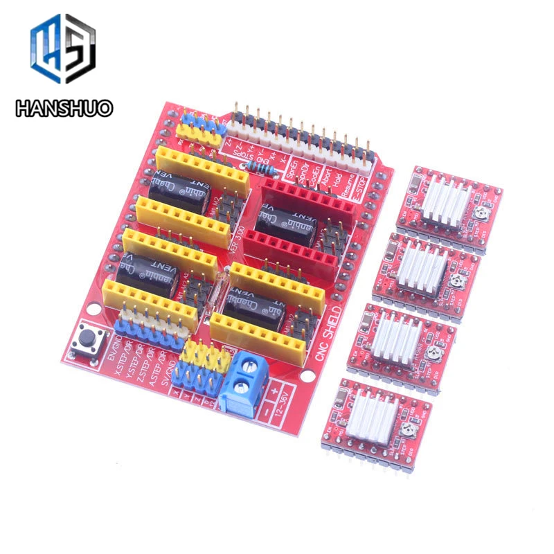 Free-shipping-CNCshield-v3-engraving-machine-3D-Printer-4pcs-A4988-driver-expansion-board-UNO-R3-with (1)