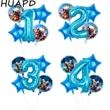 5 шт./лот, воздушные шары из фольги с изображением супергероя Халка, Мстителей, 30 дюймов, синий надувной шар с цифрами, декор для дня рождения, детские игрушки, Звездные шары