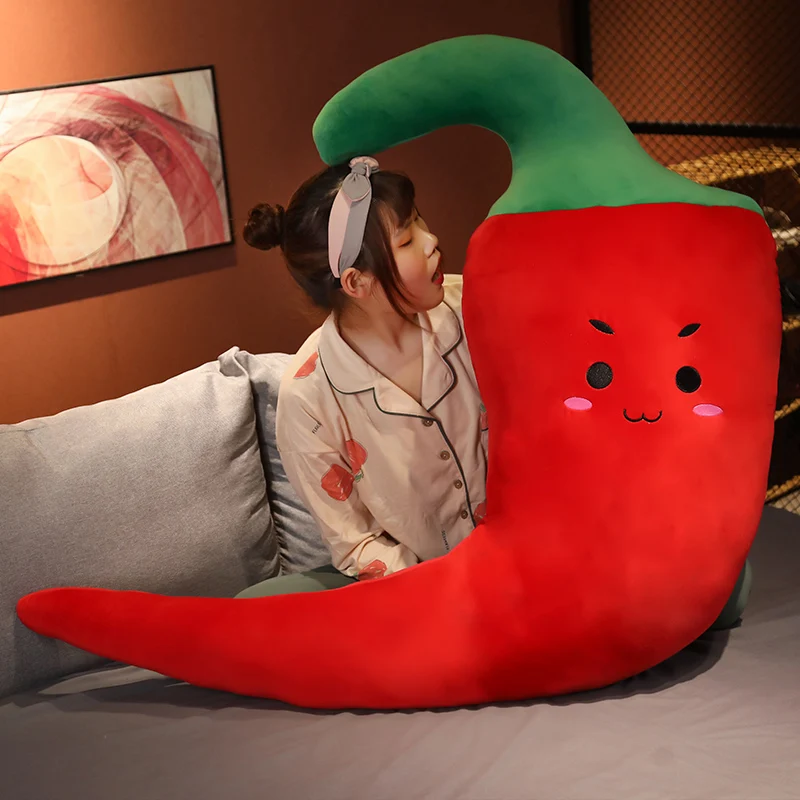 40/65/90cm Cartoon Simulation Chili Plush Toy Cute Stuffed Hot Pepper Doll Big Soft Plant Pillow Bed Sofa Cushion Room Decor 2 40/65/90cm Cartoon Simulation Chili Plush Toy Cute Stuffed Hot Pepper Doll Big Soft Plant Pillow Bed Sofa Cushion Room Decor 2