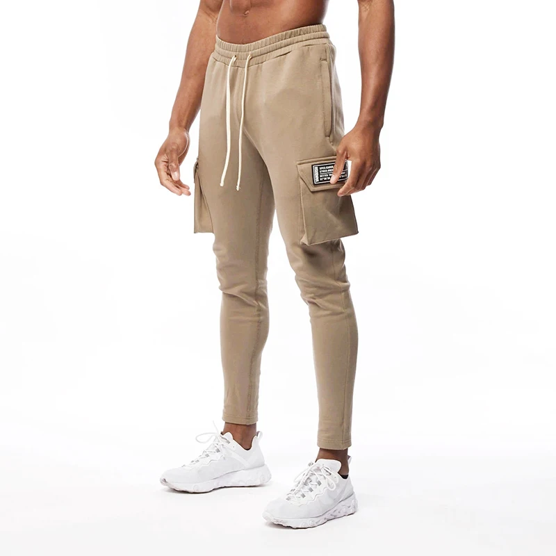 Autumn New Men's Jogging Sweatpants Cotton Pocket Design Running Cargo Pants Gym Men's Fiess Multi-Pocket-Style Training_voghion.com