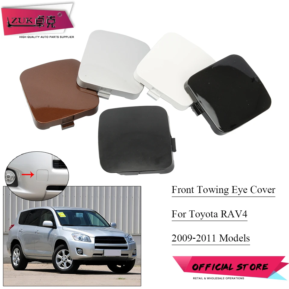 Zuk For Rav 4 20092011 Front Bumper Towing Hook Cover Lid Silver White