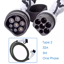 Зарядка для электромобиля 32a зарядное устройство для электромобиля тип кабеля 2-Тип 2 зарядное устройство для электромобиля разъем для электрического автомобиля 62196 5 м 220 В однофазный EVSE комплект