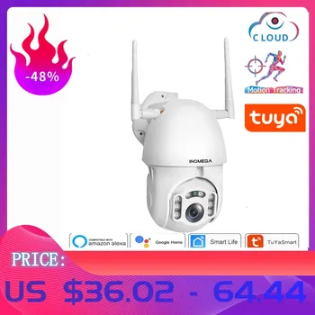 

INQMEGA 1080P Tuya Auto Tracking Wifi Camera IP Security Home PTZ Speed Dome CCTV IR Onvif Outdoor With Google Home Or Alexa