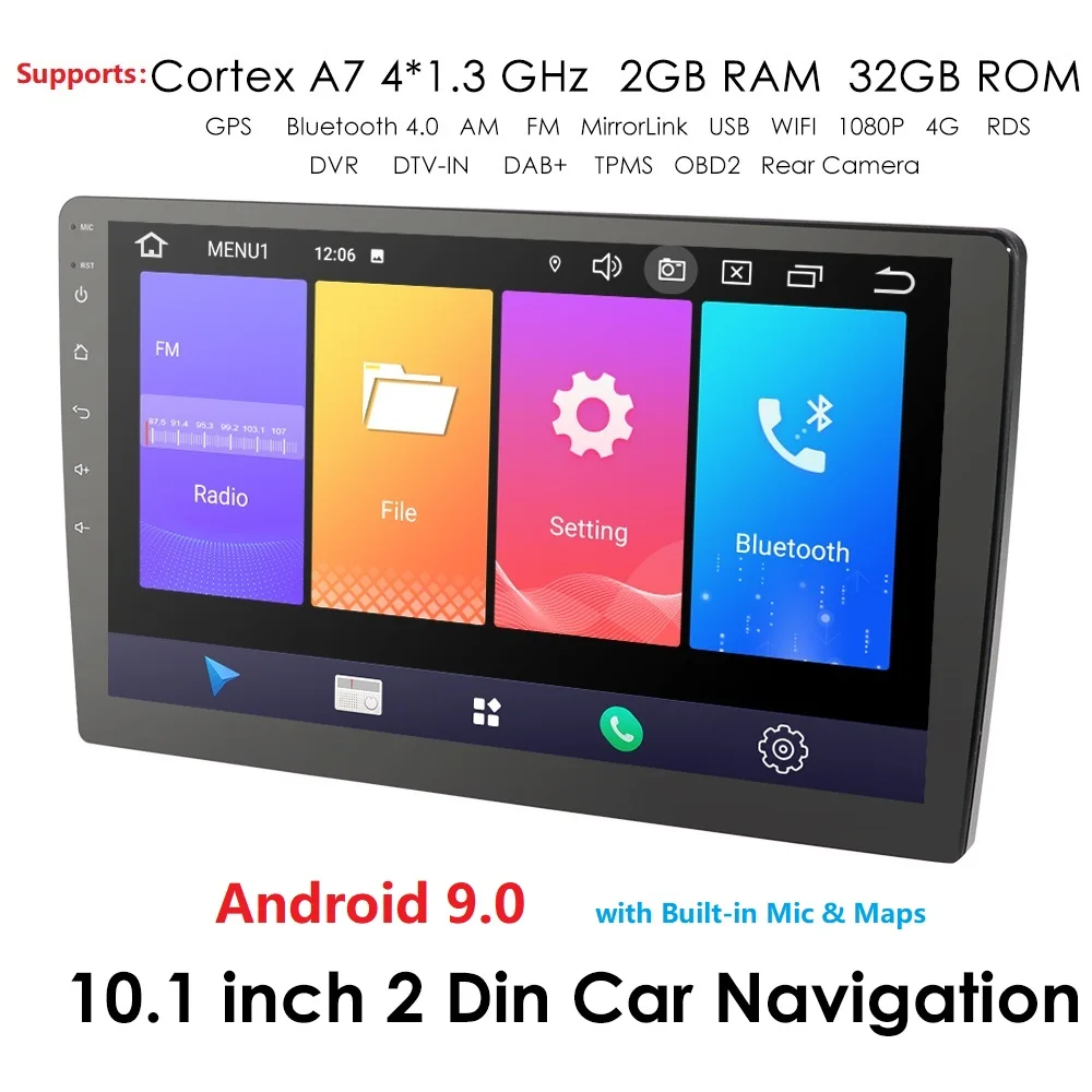 

9/10.1 inch 32G ROM 2 din Car Android 9.0 radio Multimedia Player for Nissan Toyota Kia Volkswagen Suzuk Hyunda Renault Honda PC