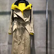 Новая женская Высококачественная модная ветровка с длинными рукавами и капюшоном 0818