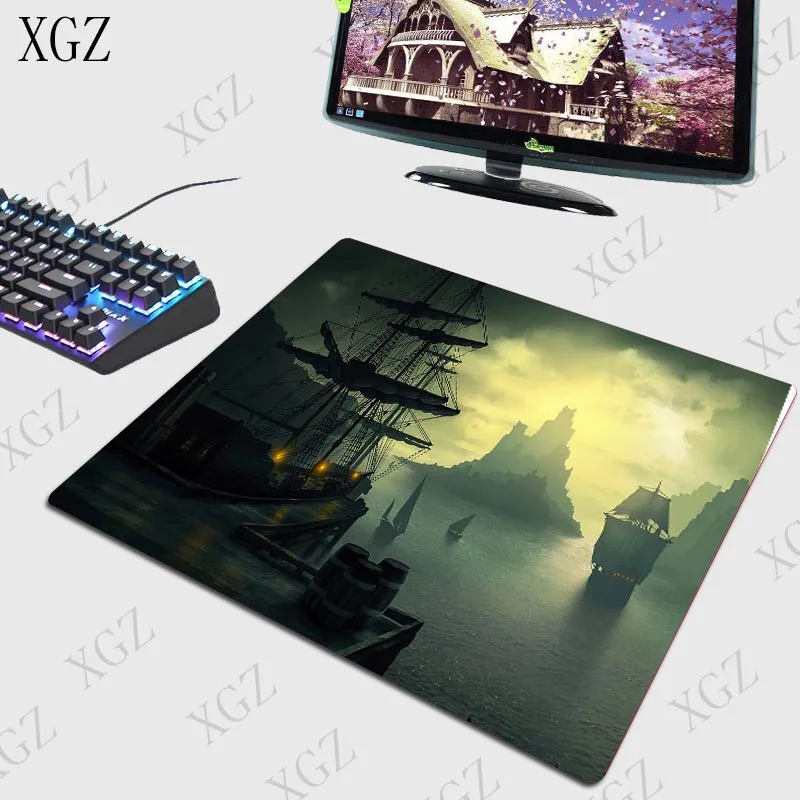 Игровой коврик для мыши с замочком для XGZ, с морскими кораблями, большой коврик для геймера, ноутбука, компьютера, офисного стола, для игры, XXL