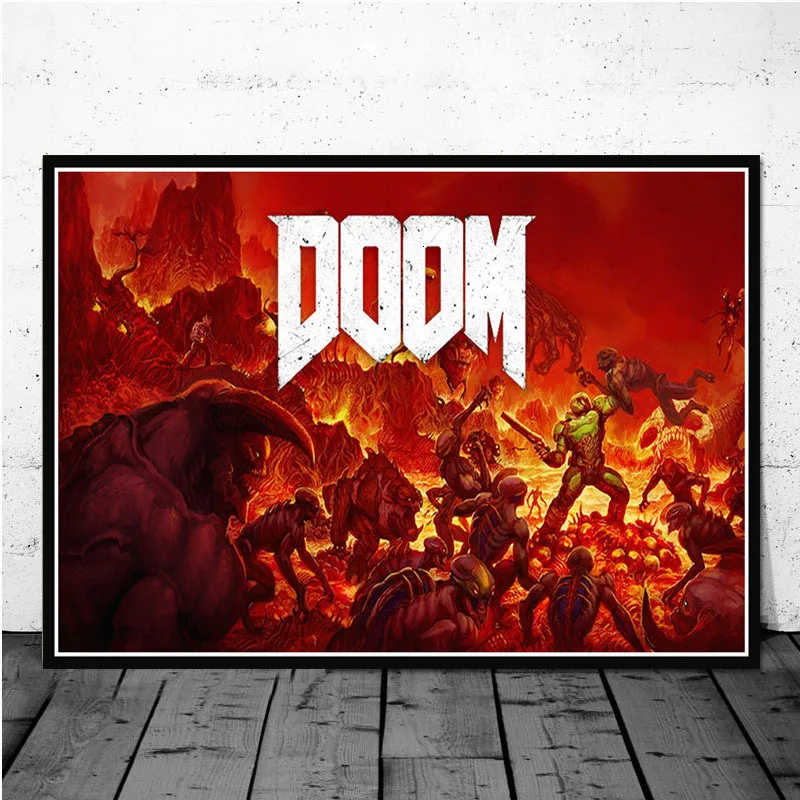 Постеры для классических видеоигр Halo The Ultimate Doom настенная Картина на холсте