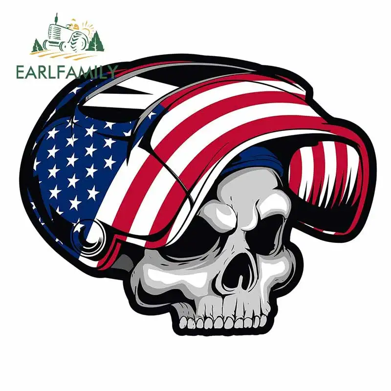 EARLFAMILY 13 см x 10 3 для США американский флаг сварочный череп Стикеры стайлинга