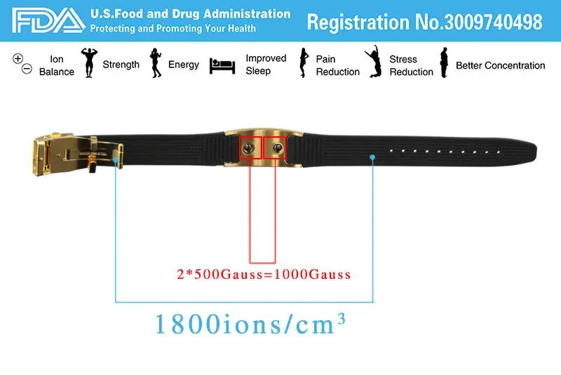 Noproblem 035 г антиусталость ионный баланс Магниты терапия силиконовый регулируемый турмалиновый германий браслет
