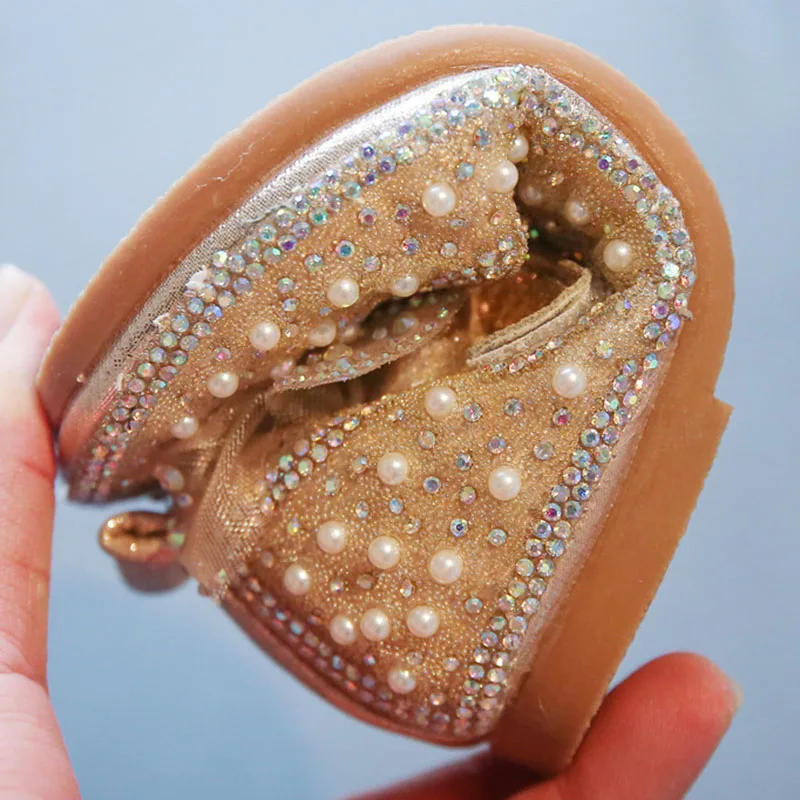 Spring New Girls Single Princess Shoes Pearl Shallow Children's Comfortable Flat Shoes Kid Baby Rhinestone Bowknot B207 girls shoes girls flats