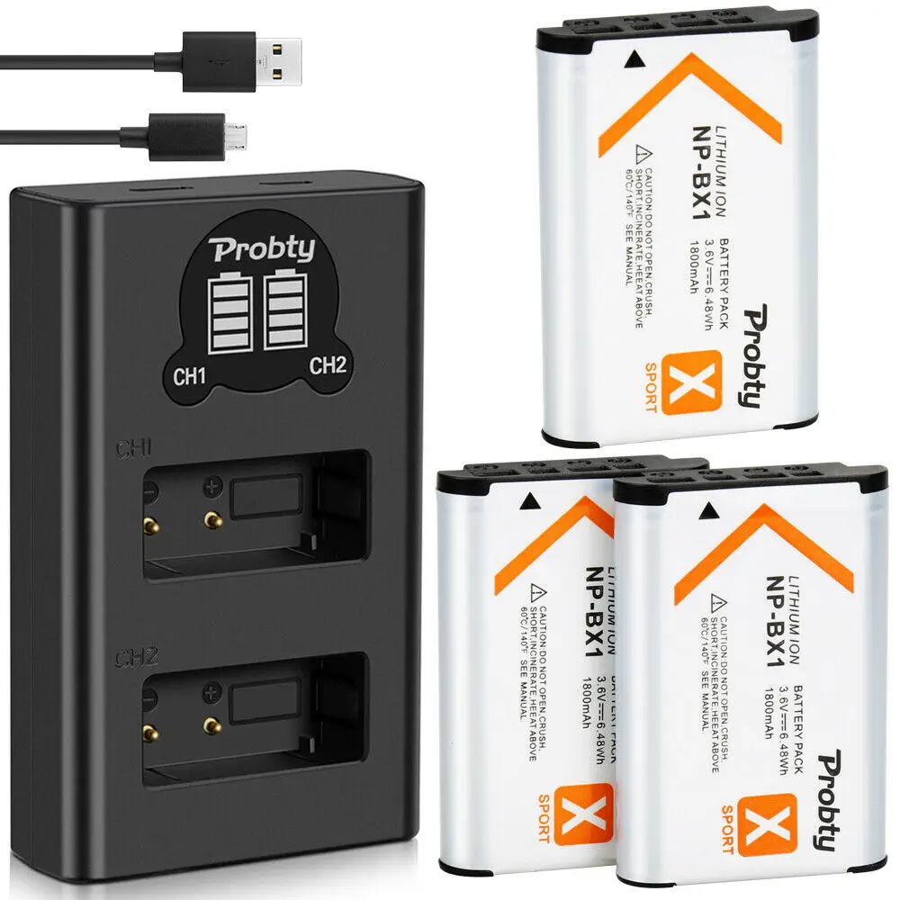 3BatteryWithCharger Высокое качество NP-BX1 NP bx1 батарея+ sony DSC-RX100 DSC-WX500 Характеристическая вязкость полимера HX300 WX300 HDR-AS15 X3000R MV1 AS30V двухканальный светодиодный зарядное устройство - Цвет: 3BatteryWithCharger