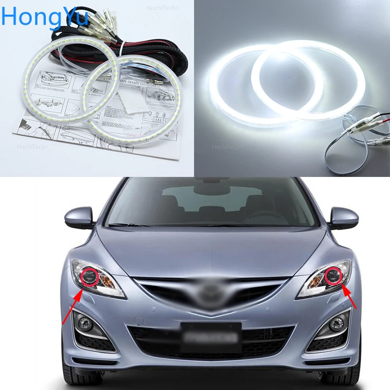 For mazda 6 Mazda 2007 - 2012 Super Bright white color 3528 SMD led Angel Eyes kit daytime running light DRL | Автомобили и