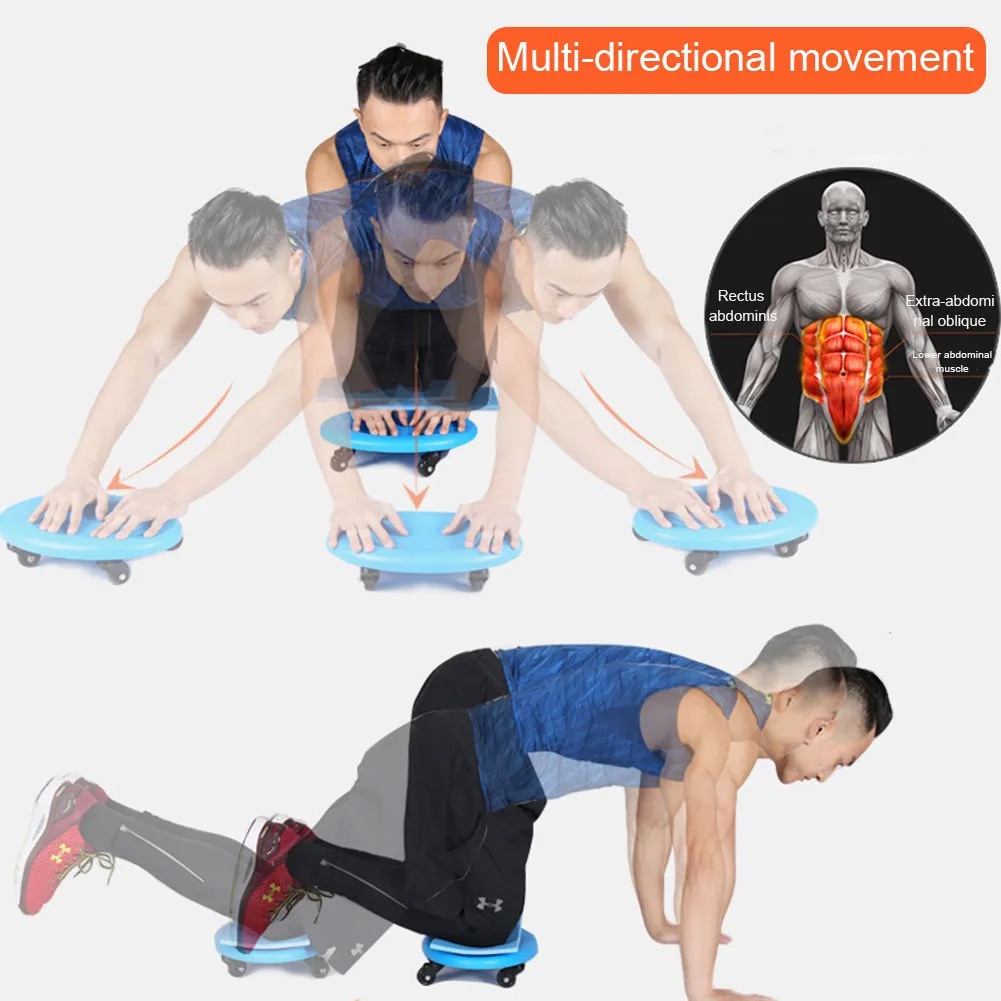 4-Wheel Abdominal Disk Abdominal Roller Receiving Home Fitness Equipment Man Belly Strengthen N66