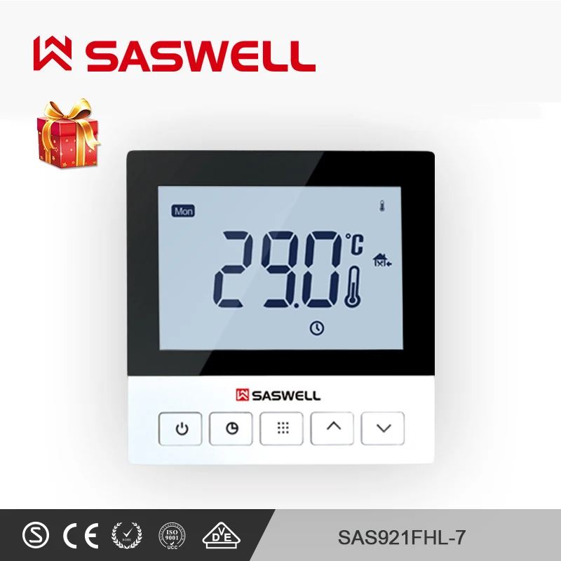 Синий SASWELL Wi-Fi термостат контроллер температуры смартфон APPelectric нагревательный термостат комнатный программируемый терморегулаторт - Цвет: Синий