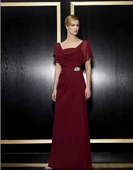 

maxi 2018 new design vestidos de festa formal gown red long chiffon plus size party evening elegant Mother of the Bride Dresses