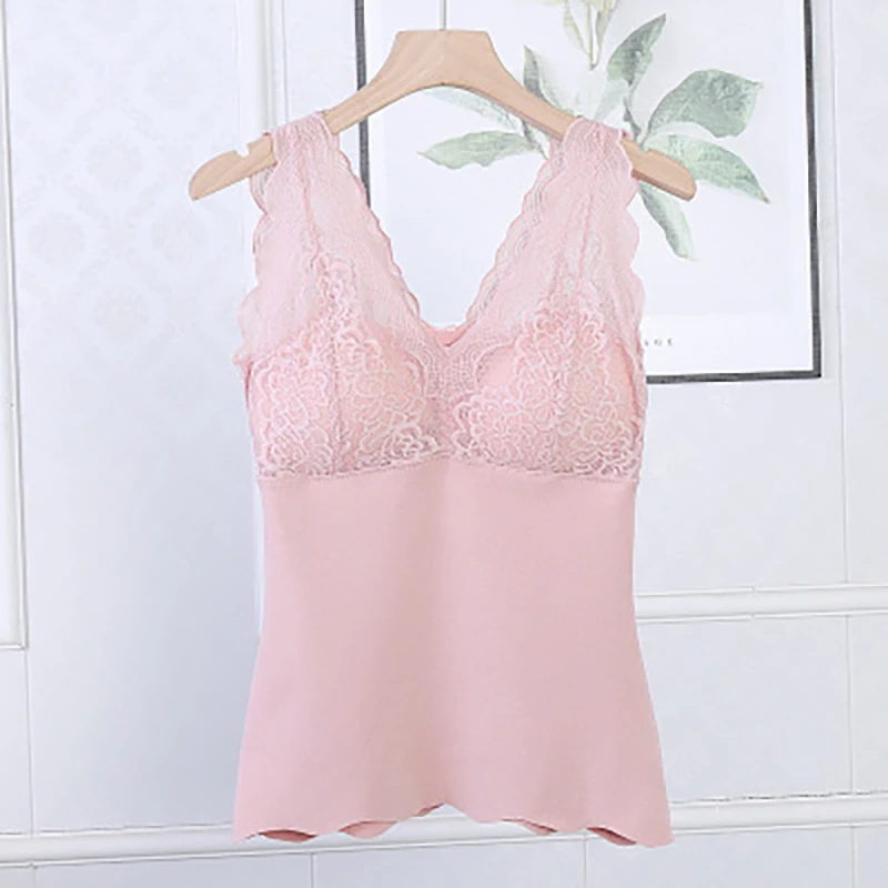 Bra women's velvet lace warm underwear thicker yard vest V collar thicker cup women's body-building winter warm Pajama vest