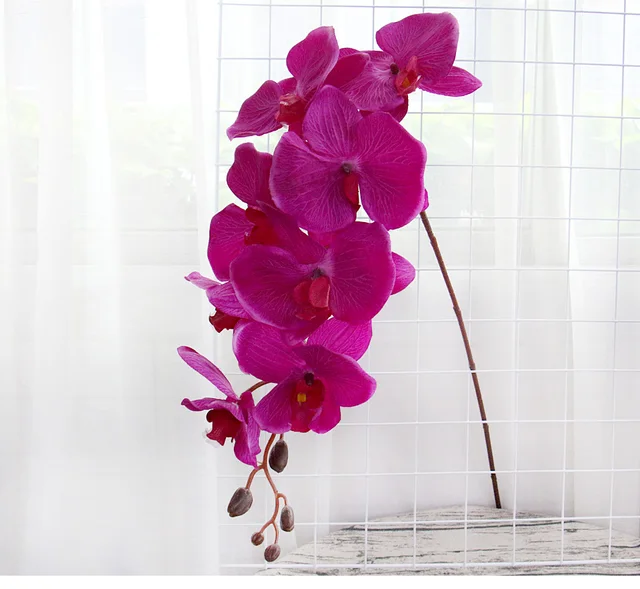 Ramo di orchidee 107 cm XXL scuro rosa seta fiori fiori artificiali  artificiale orchidea come vera