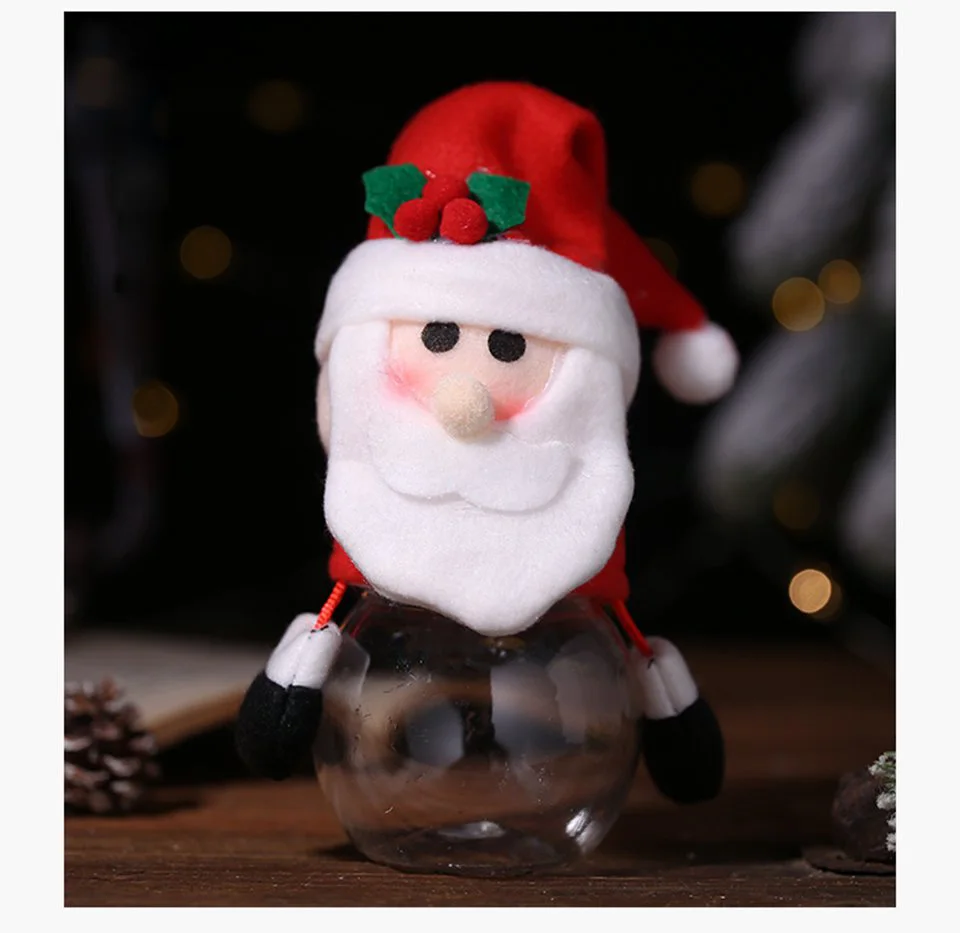 Милая игрушка Санта-Клаус, банка для конфет, подарок на год для детей, украшения для дома, Рождественское украшение, Рождественская фланелевая кукла, игрушка, орнамент