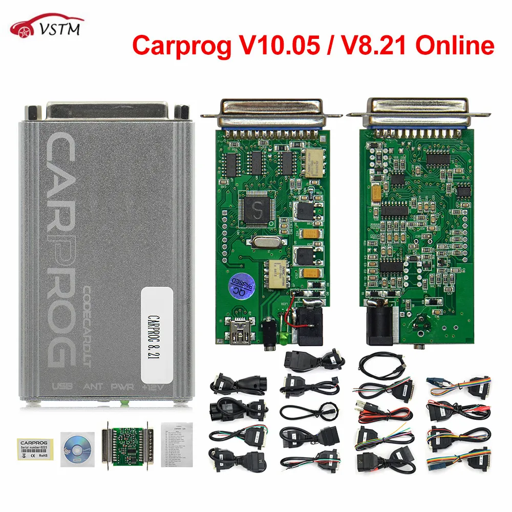 Carprog FW V8.21 Online V10.93 Full Set Auto Repair Tool Car Prog 8.21/10.93/10.05 Airbag/Radio/Dash/ECU Programmer With Keygen |