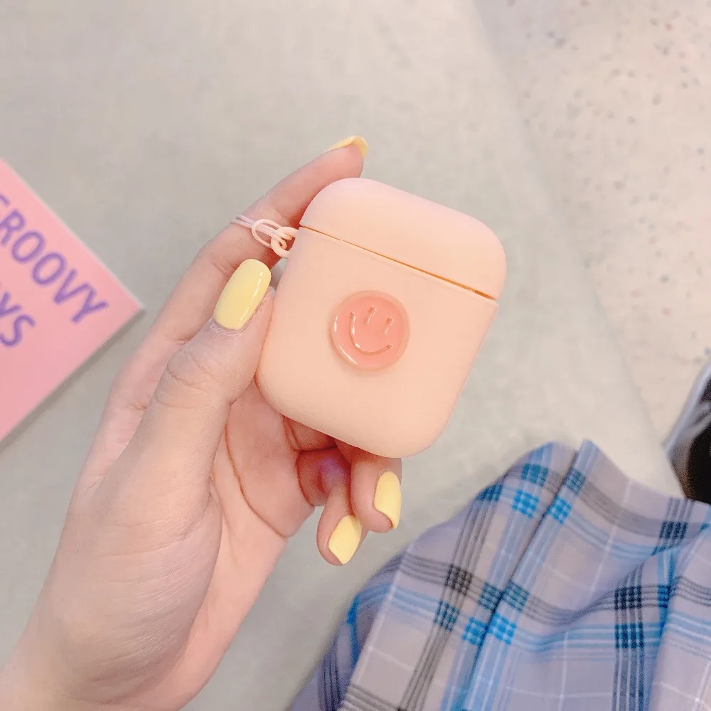Cartoon Smile Cases For AirPods12 Bluetooth Wireless Earphone Korean Silicone Case For Airpods 2 1 Headphone Cover Charging Box (7)