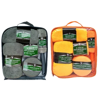 

New 9Pcs Car Cleaning and Detailing Kit Car Cleaning Wash Tools, Wash Mitt and Pads