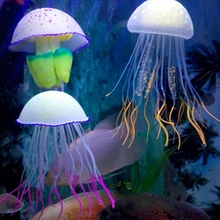 Силиконовые искусственные флуоресцентные Медузы аквариумные декоративные аксессуары для аквариума неглубокие коралловые мягкие Медузы