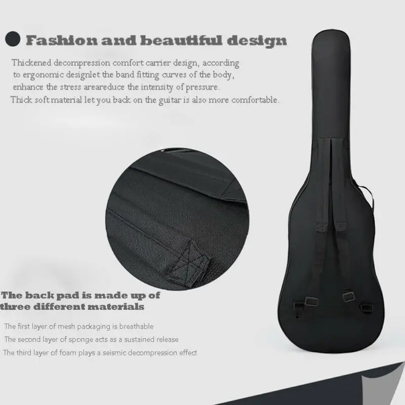 Guitar Bag Electric Bass Bag Black Padded Waterproof Electric Guitar Bass Bags Carrying Case Bag Holder