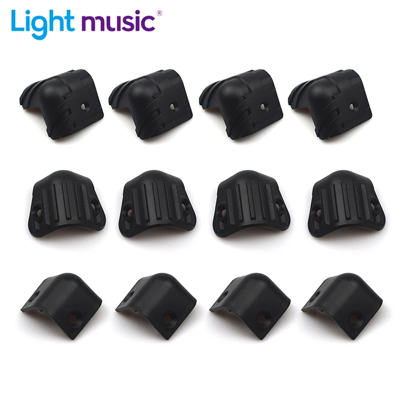 8pcs 블랙 기타 앰프 스테이지 스피커 캐비닛 코너 프로텍터 2 홀 앰프 코너 플라스틱 기타 액세서리