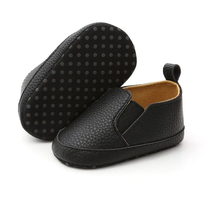 Детская обувь Кожаные Мокасины детская обувь черная обувь для новорожденных кожаная обувь для мальчика для младенцев из кожи пу сапоги - Цвет: B