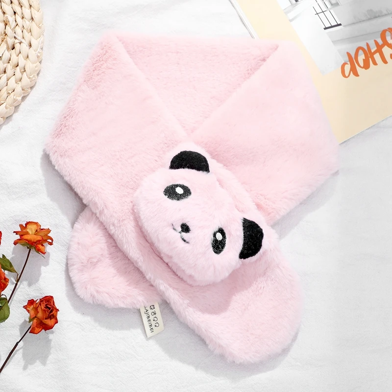 Baby scarf plush imitation rabbit fur children's scarf imitation rabbit fur autumn and winter boys and girls winter warm scarf