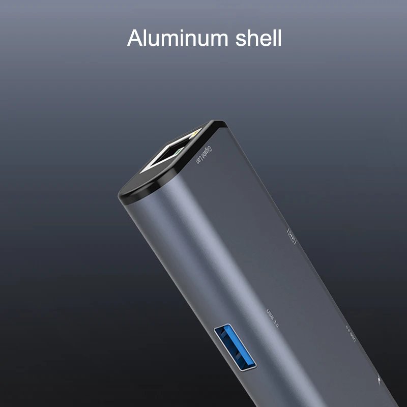 Горячая многопортовое «7-в-1 концентратор Тип с разъемами типа C и USB3.0 4K HDMI устройство для чтения карт SD TF Ethernet-адаптер док-станция для DOY